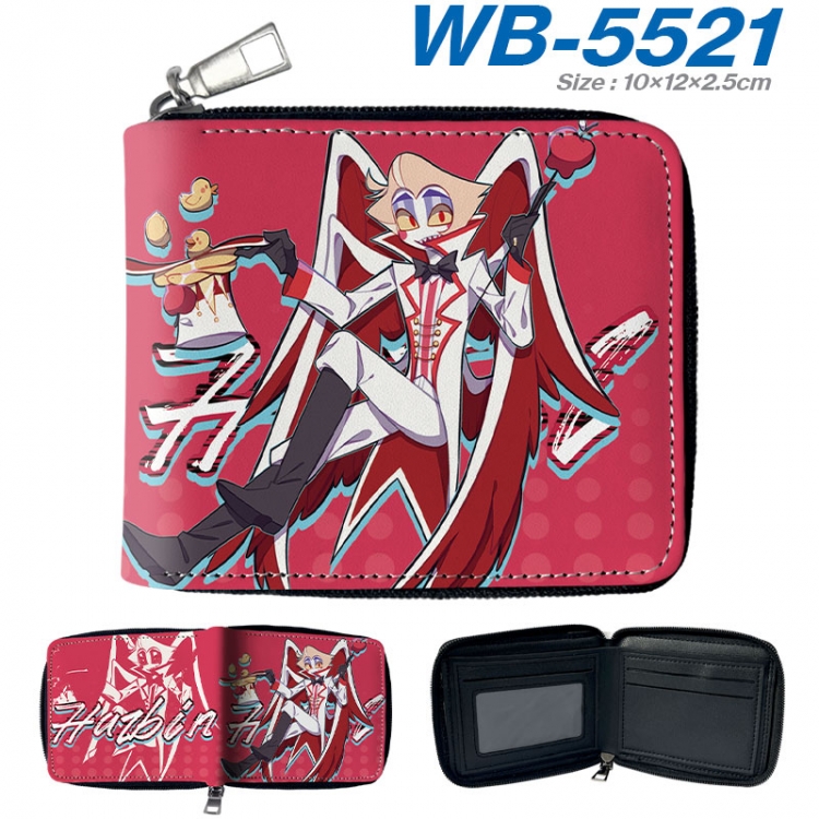 Hazbin Hotel Anime color short full zip folding wallet 10x12x2.5cm  wb-5521a