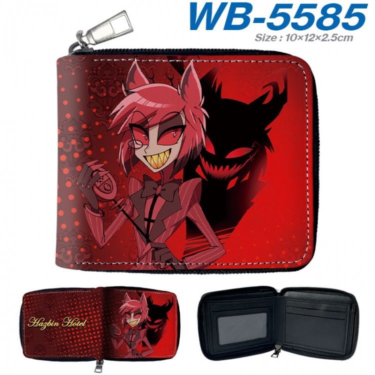 Hazbin Hotel Anime color short full zip folding wallet 10x12x2.5cm  wb-5585a