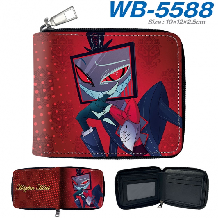 Hazbin Hotel Anime color short full zip folding wallet 10x12x2.5cm wb-5588a