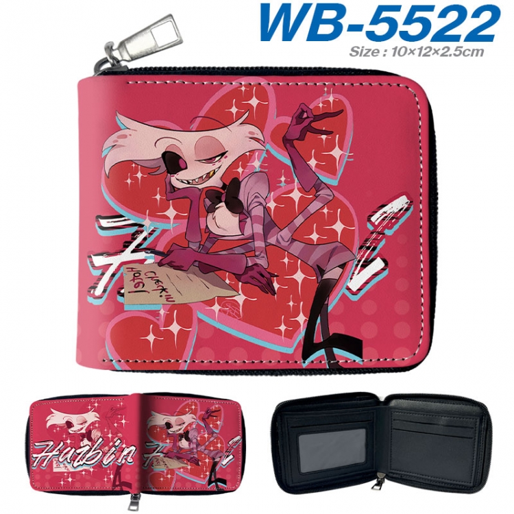 Hazbin Hotel Anime color short full zip folding wallet 10x12x2.5cm  wb-5522a