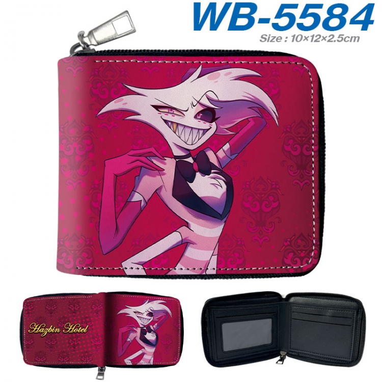 Hazbin Hotel Anime color short full zip folding wallet 10x12x2.5cm wb-5584a