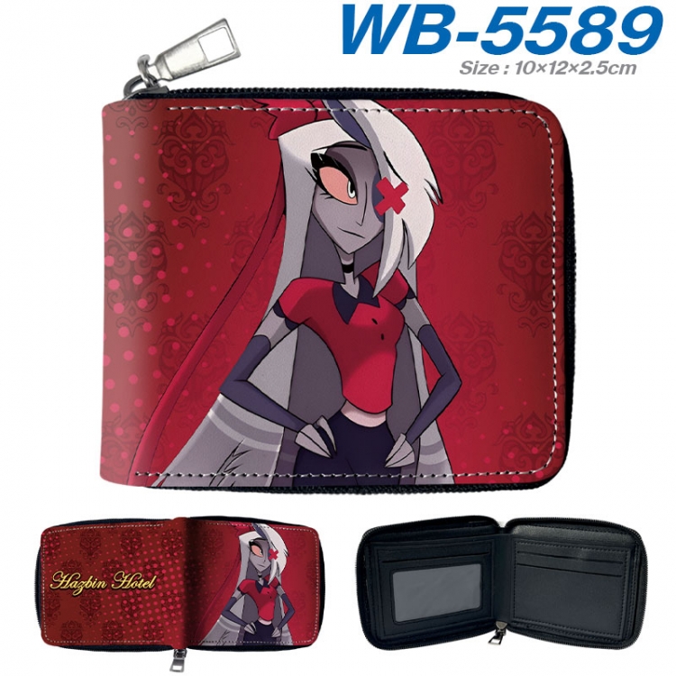 Hazbin Hotel Anime color short full zip folding wallet 10x12x2.5cm wb-5589a