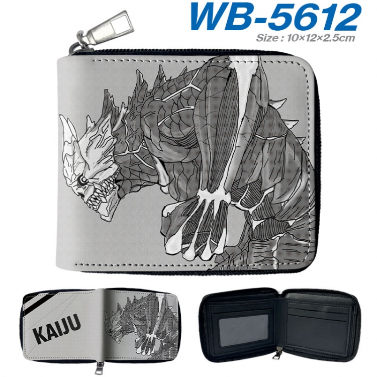 KAIJU NUMBER EIGHT Anime color short full zip folding wallet 10x12x2.5cm  wb-5612a