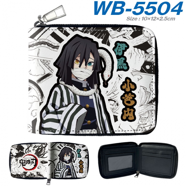 Demon Slayer Kimets Anime color short full zip folding wallet 10x12x2.5cm  wb-5504a