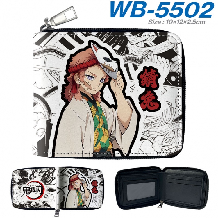 Demon Slayer Kimets Anime color short full zip folding wallet 10x12x2.5cm wb-5502a