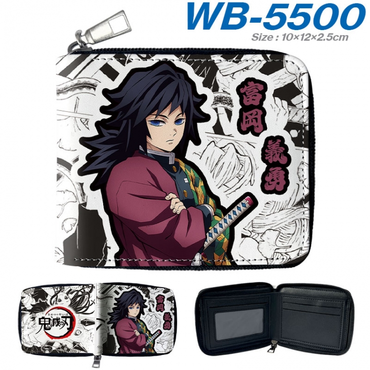 Demon Slayer Kimets Anime color short full zip folding wallet 10x12x2.5cm  wb-5500a