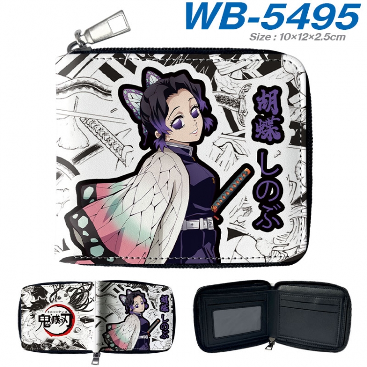 Demon Slayer Kimets Anime color short full zip folding wallet 10x12x2.5cm wb-5495a