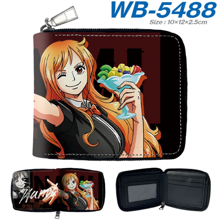 One Piece Anime color short full zip folding wallet 10x12x2.5cm  wb-5488a