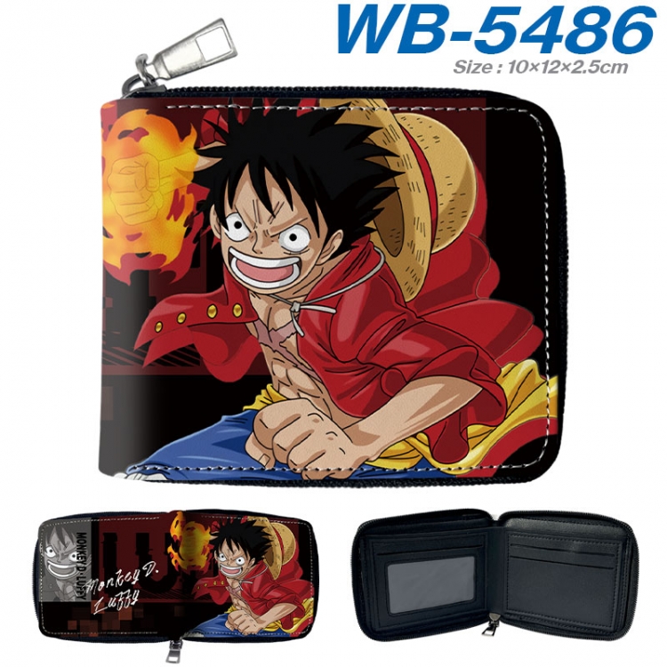 One Piece Anime color short full zip folding wallet 10x12x2.5cm  wb-5486a