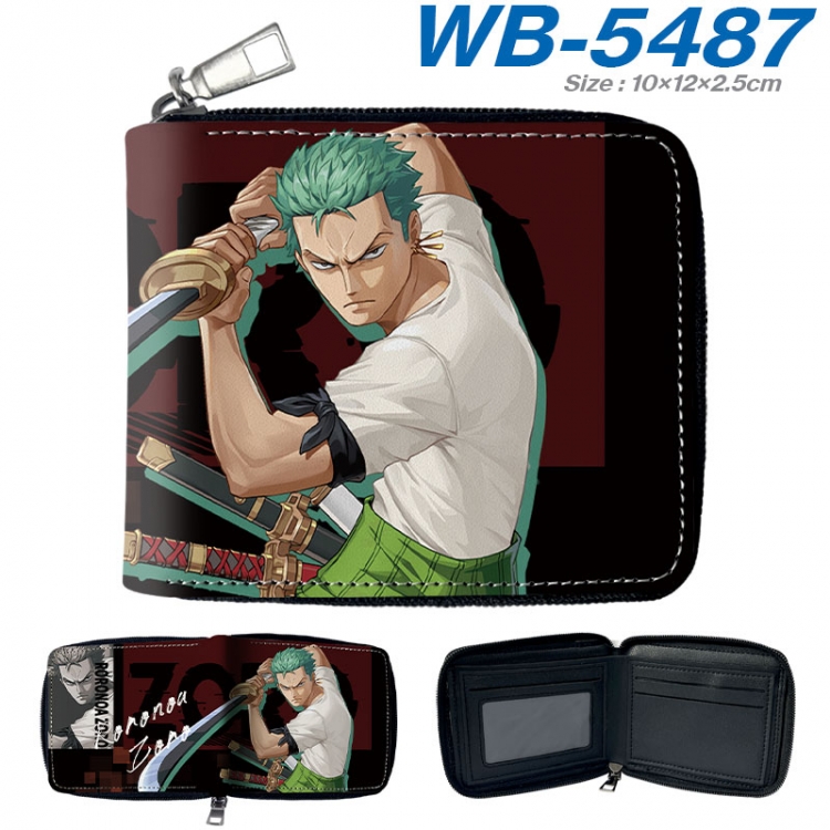 One Piece Anime color short full zip folding wallet 10x12x2.5cm  wb-5487a