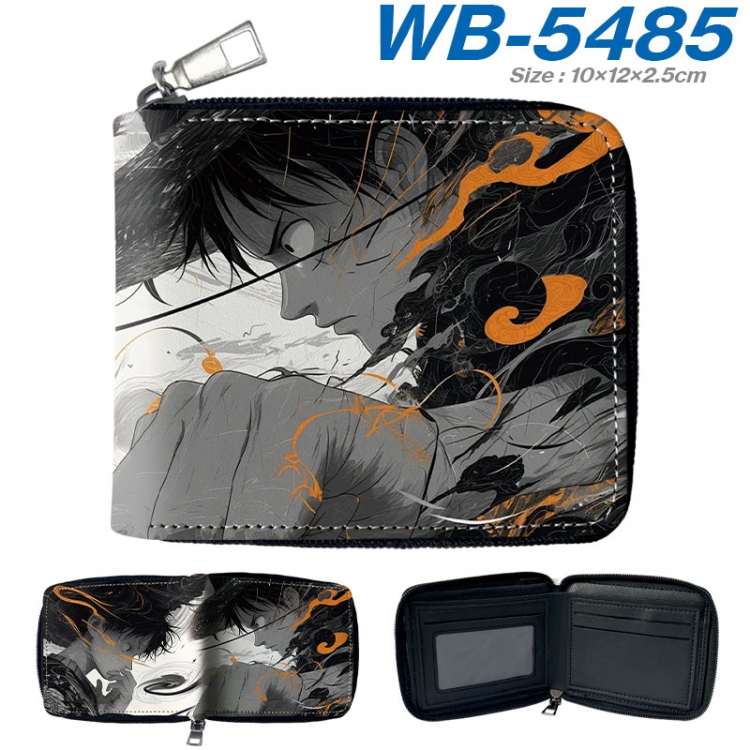 One Piece Anime color short full zip folding wallet 10x12x2.5cm wb-5485a