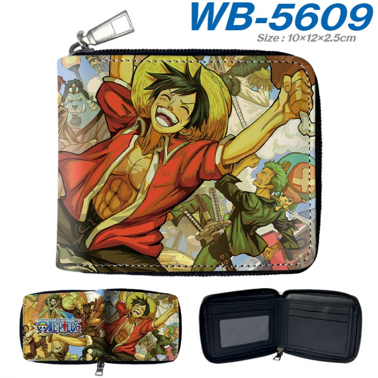 One Piece Anime color short full zip folding wallet 10x12x2.5cm  wb-5609a