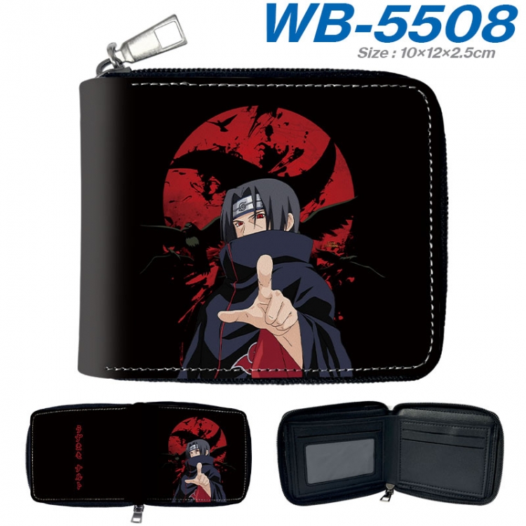 Naruto Anime color short full zip folding wallet 10x12x2.5cm wb-5508a