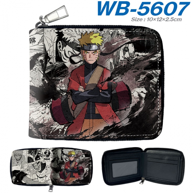 Naruto Anime color short full zip folding wallet 10x12x2.5cm  wb-5607a