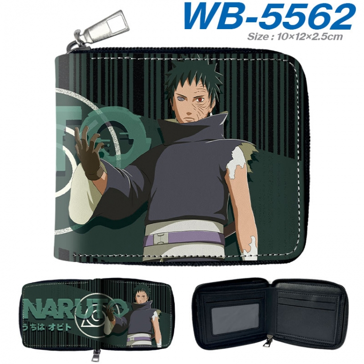 Naruto Anime color short full zip folding wallet 10x12x2.5cm  wb-5562a