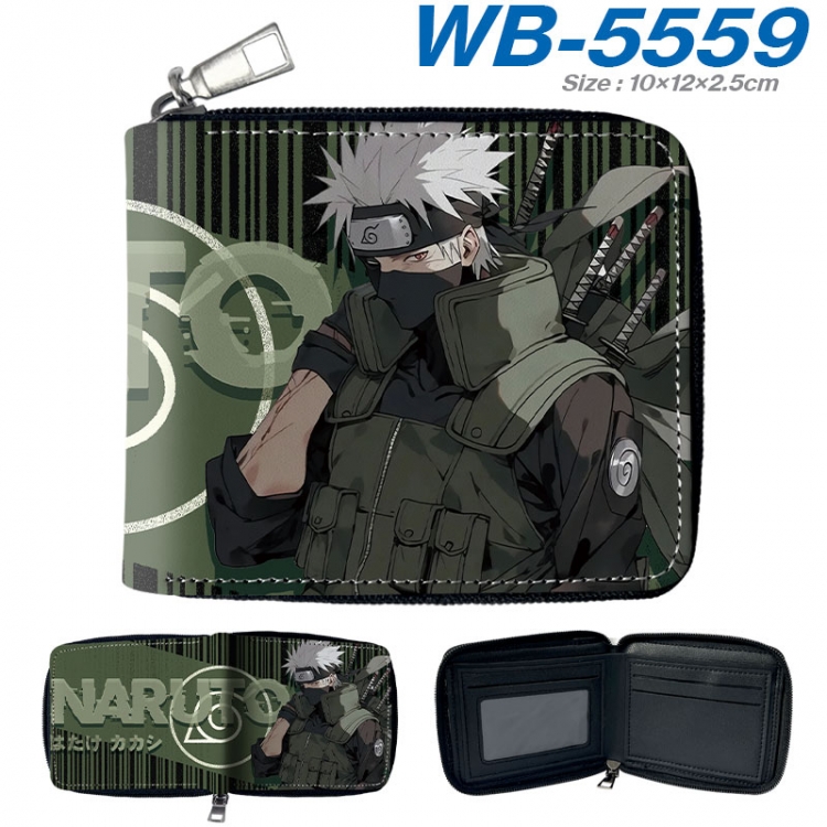 Naruto Anime color short full zip folding wallet 10x12x2.5cm  wb-5559a