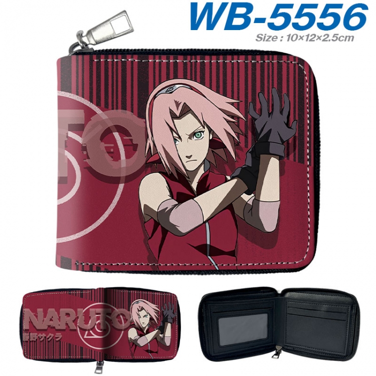 Naruto Anime color short full zip folding wallet 10x12x2.5cm  wb-5556a