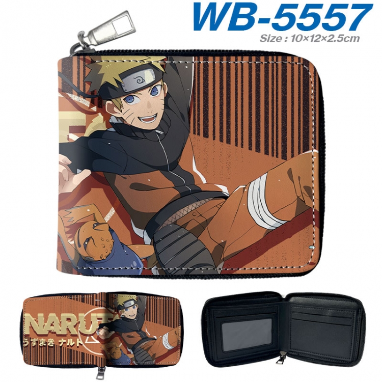 Naruto Anime color short full zip folding wallet 10x12x2.5cm  wb-5557a