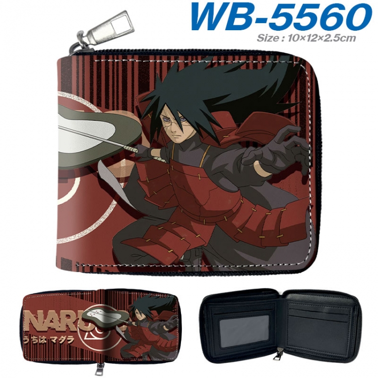 Naruto Anime color short full zip folding wallet 10x12x2.5cm  wb-5560a