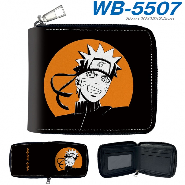 Naruto Anime color short full zip folding wallet 10x12x2.5cm  wb-5507a