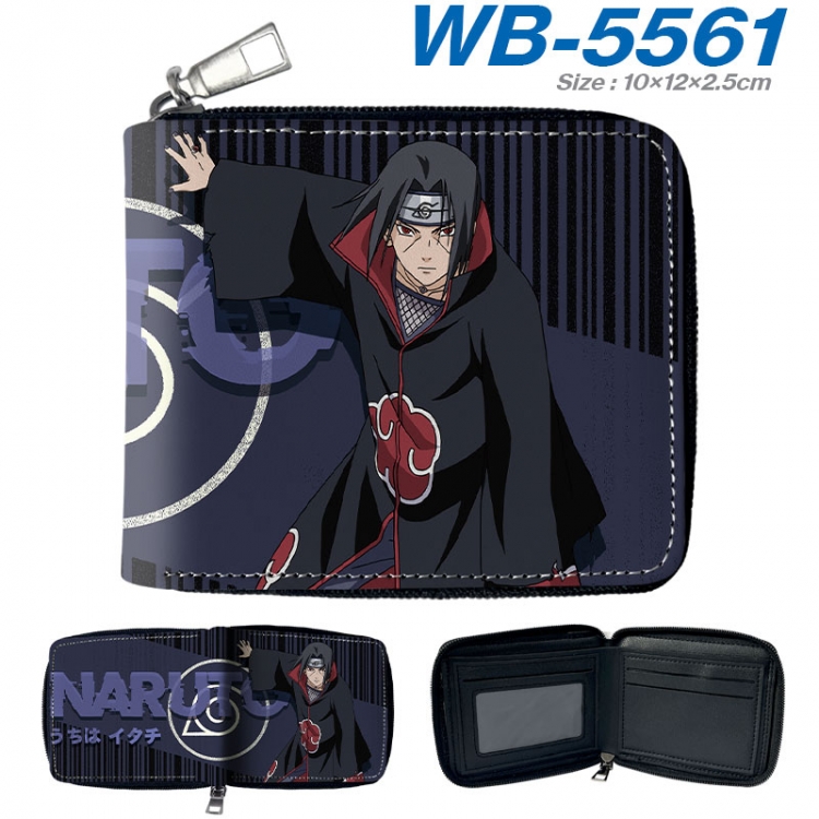 Naruto Anime color short full zip folding wallet 10x12x2.5cm  wb-5561a