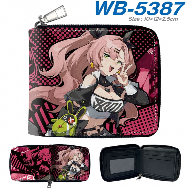 Zenless Zone Zero Anime color short full zip folding wallet 10x12x2.5cm  wb-5387a