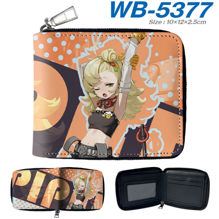 Zenless Zone Zero Anime color short full zip folding wallet 10x12x2.5cm  wb-5377a