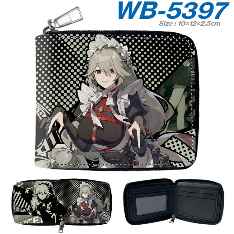 Zenless Zone Zero Anime color short full zip folding wallet 10x12x2.5cm  wb-5397a