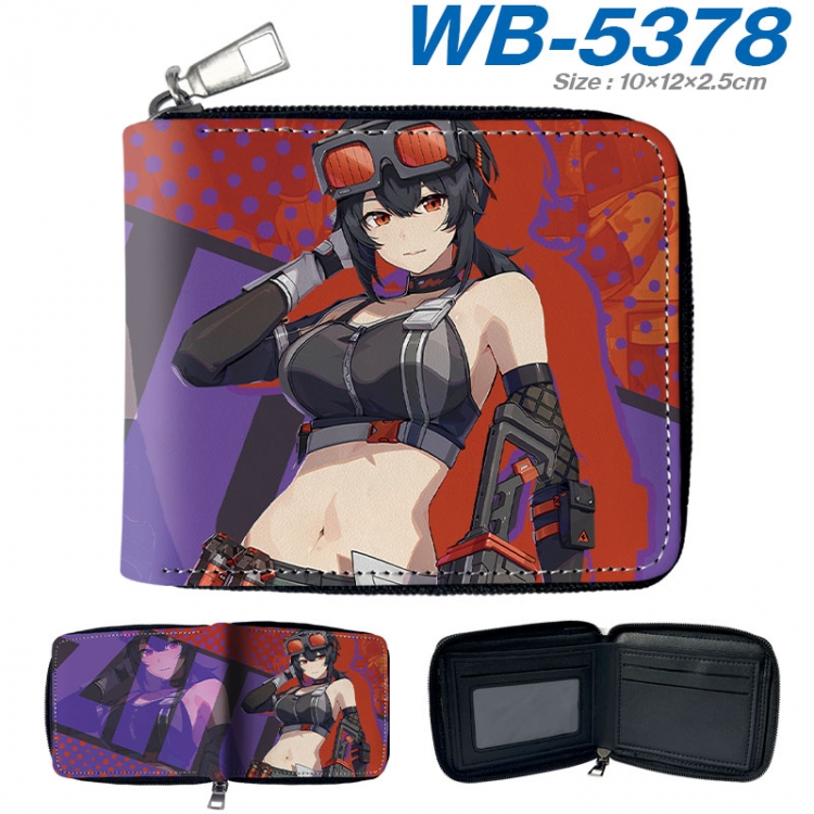 Zenless Zone Zero Anime color short full zip folding wallet 10x12x2.5cm wb-5378a