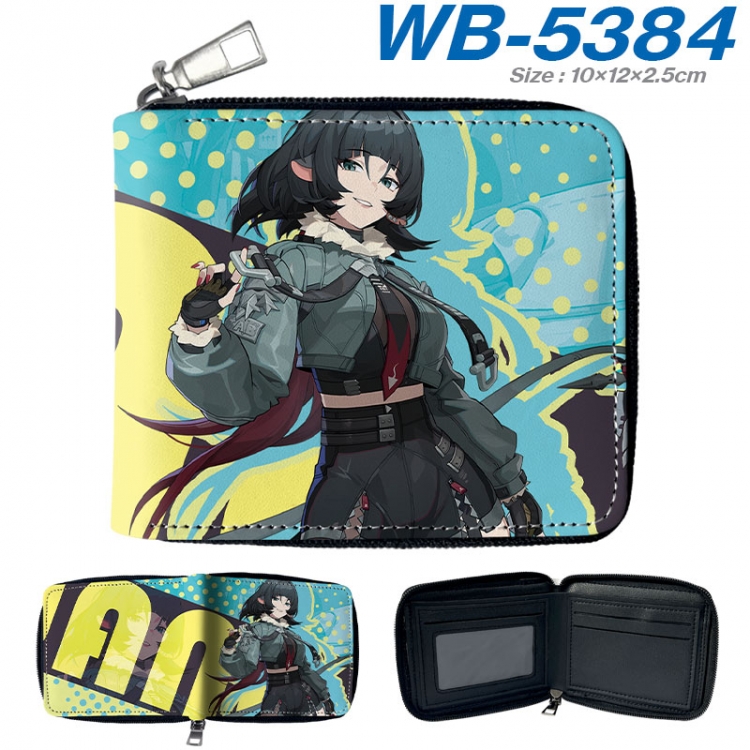 Zenless Zone Zero Anime color short full zip folding wallet 10x12x2.5cm  wb-5384a