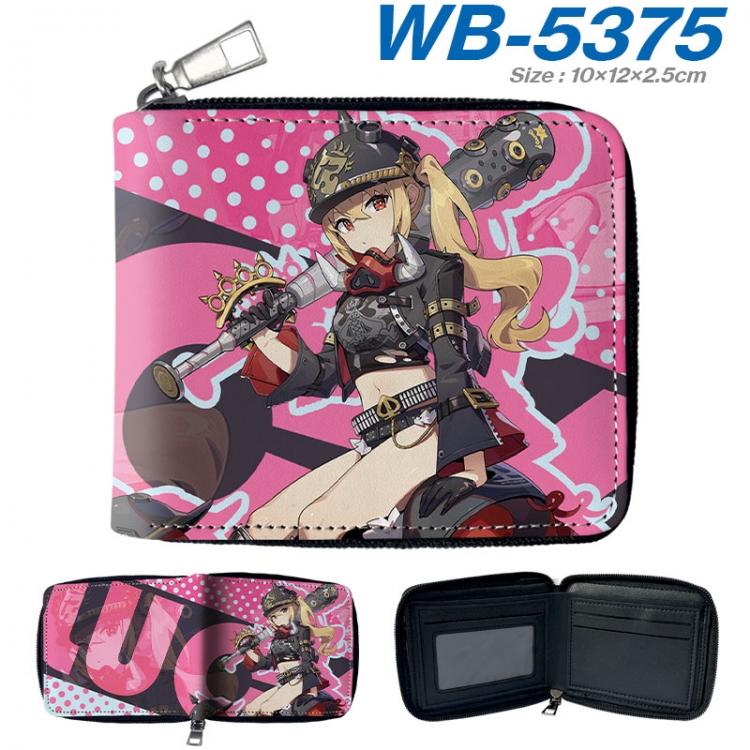 Zenless Zone Zero Anime color short full zip folding wallet 10x12x2.5cm  wb-5375a