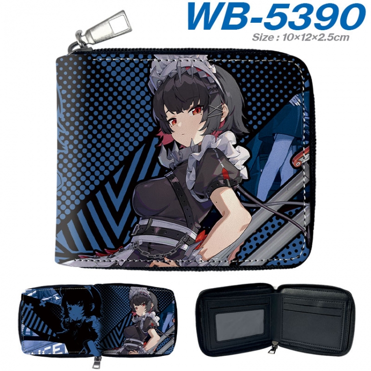 Zenless Zone Zero Anime color short full zip folding wallet 10x12x2.5cm  wb-5390a