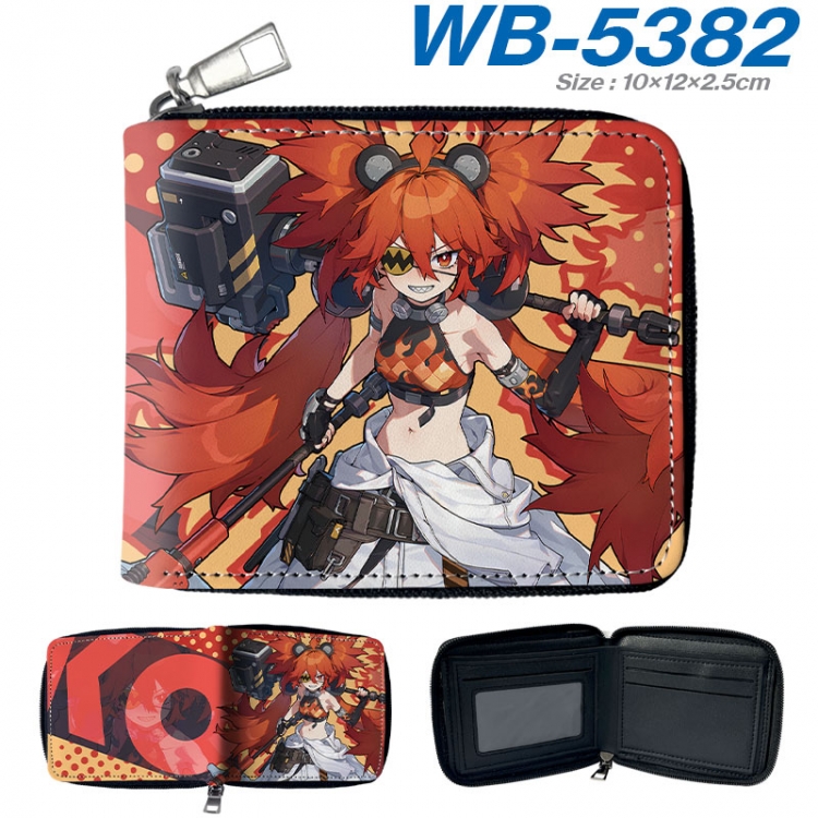 Zenless Zone Zero Anime color short full zip folding wallet 10x12x2.5cm wb-5382a