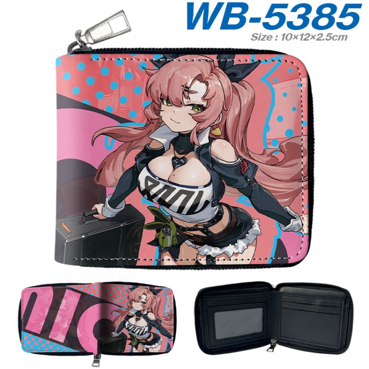 Zenless Zone Zero Anime color short full zip folding wallet 10x12x2.5cm  wb-5385a