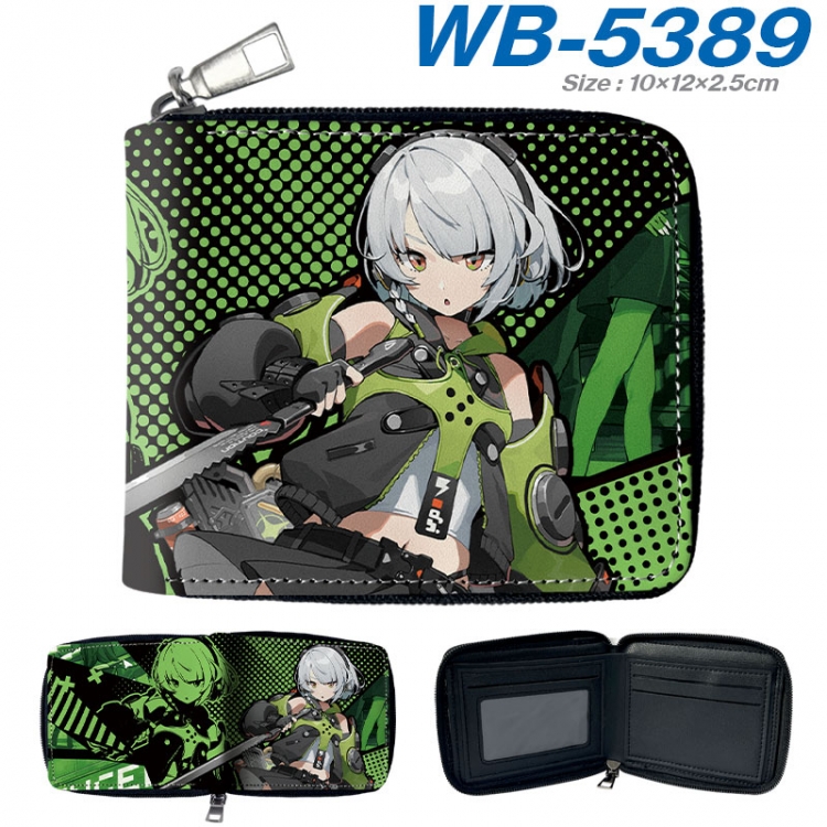 Zenless Zone Zero Anime color short full zip folding wallet 10x12x2.5cm  wb-5389a