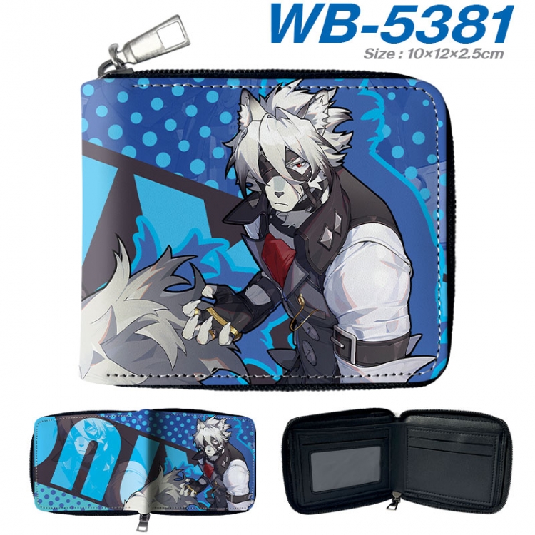 Zenless Zone Zero Anime color short full zip folding wallet 10x12x2.5cm wb-5381a