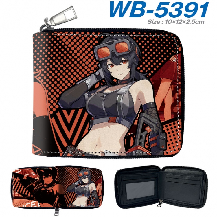 Zenless Zone Zero Anime color short full zip folding wallet 10x12x2.5cm  wb-5391a