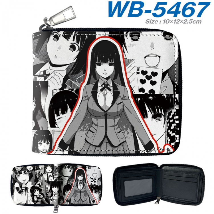 Kakegurui Anime color short full zip folding wallet 10x12x2.5cm  wb-5467a