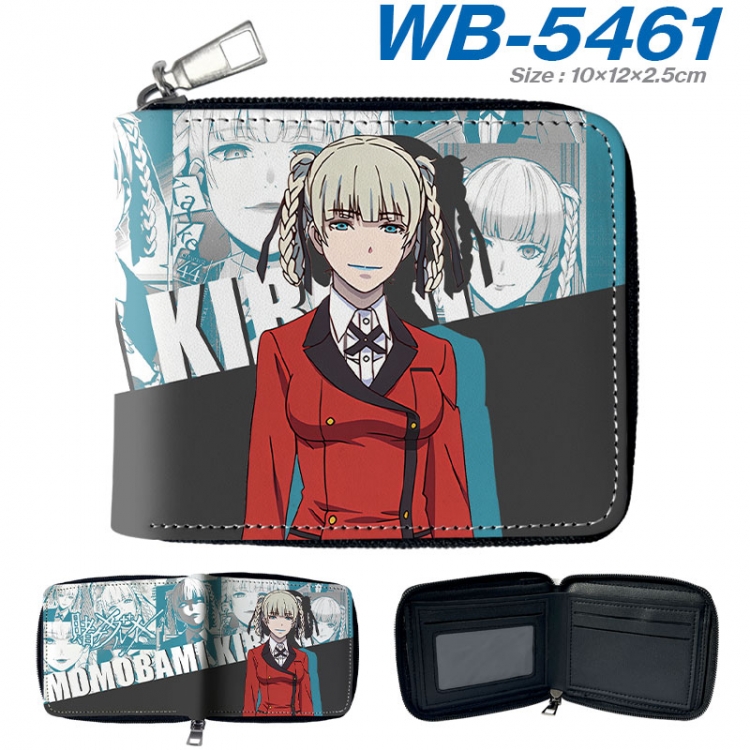 Kakegurui Anime color short full zip folding wallet 10x12x2.5cm  wb-5461a