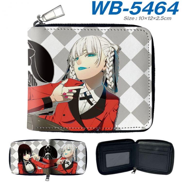 Kakegurui Anime color short full zip folding wallet 10x12x2.5cm wb-5464a