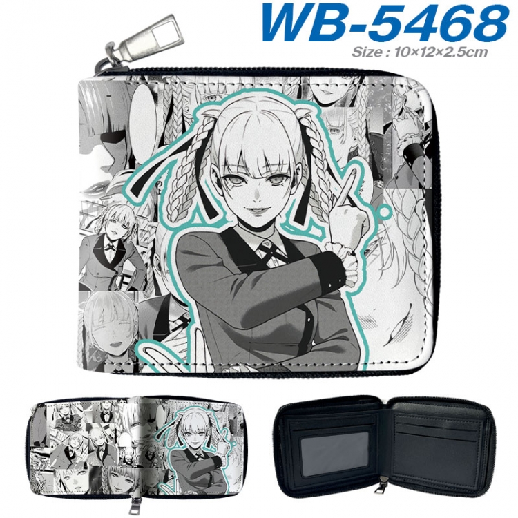 Kakegurui Anime color short full zip folding wallet 10x12x2.5cm wb-5468a