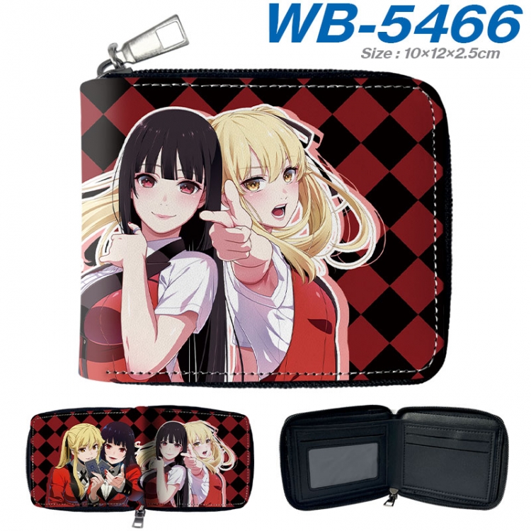 Kakegurui Anime color short full zip folding wallet 10x12x2.5cm wb-5466a