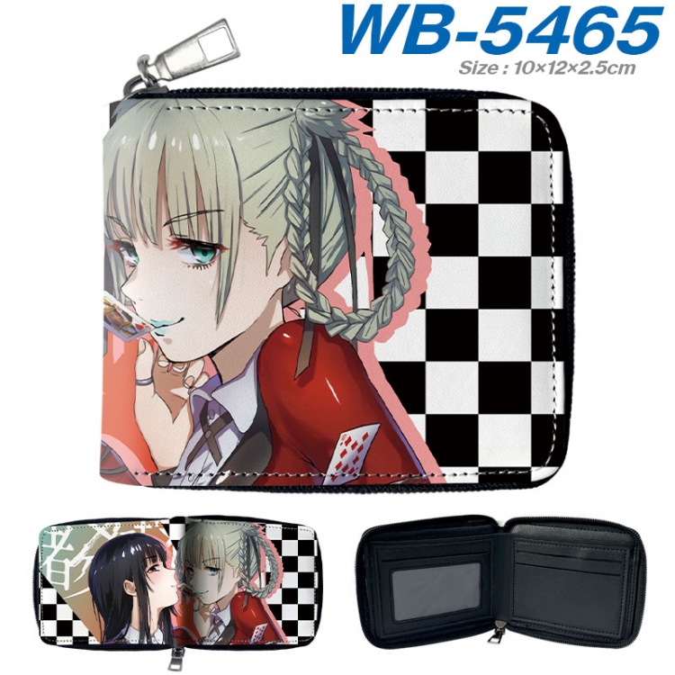 Kakegurui Anime color short full zip folding wallet 10x12x2.5cm  wb-5465a