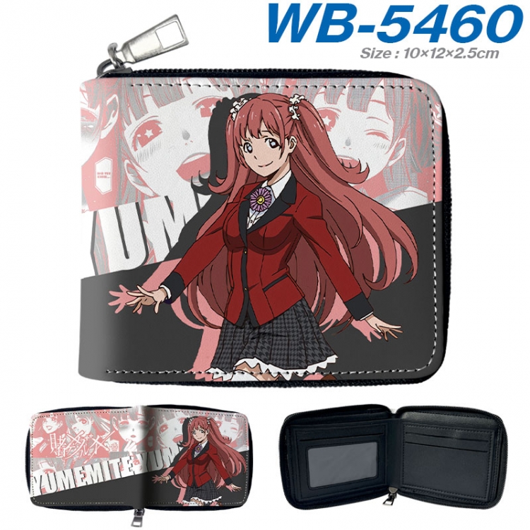 Kakegurui Anime color short full zip folding wallet 10x12x2.5cm wb-5460a