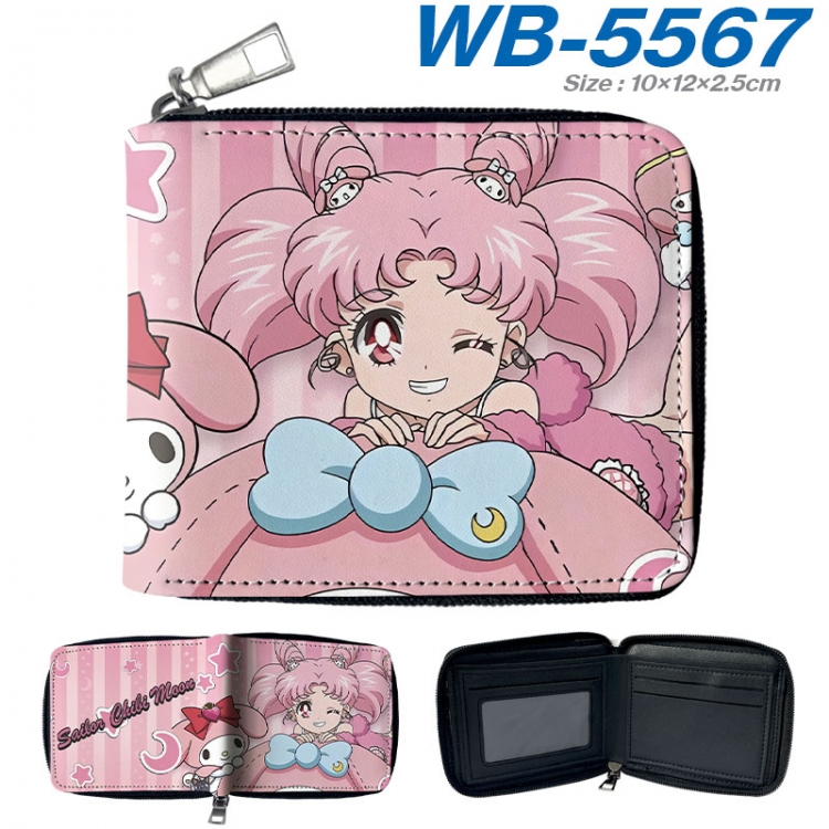 sailormoon Anime color short full zip folding wallet 10x12x2.5cm wb-5567a