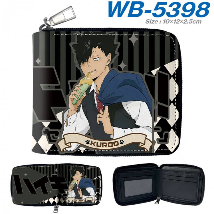 Haikyuu!! Anime color short full zip folding wallet 10x12x2.5cm  wb-5398a