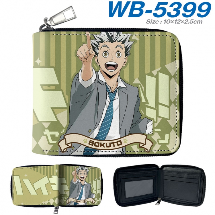 Haikyuu!! Anime color short full zip folding wallet 10x12x2.5cm wb-5399a