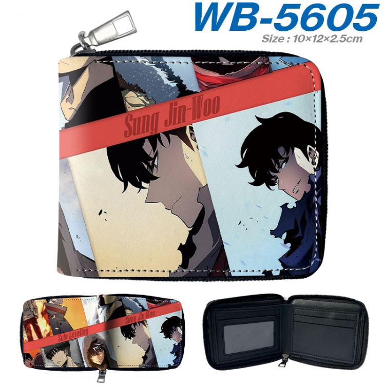 Solo Leveling:Arise  Anime color short full zip folding wallet 10x12x2.5cm  wb-5605a