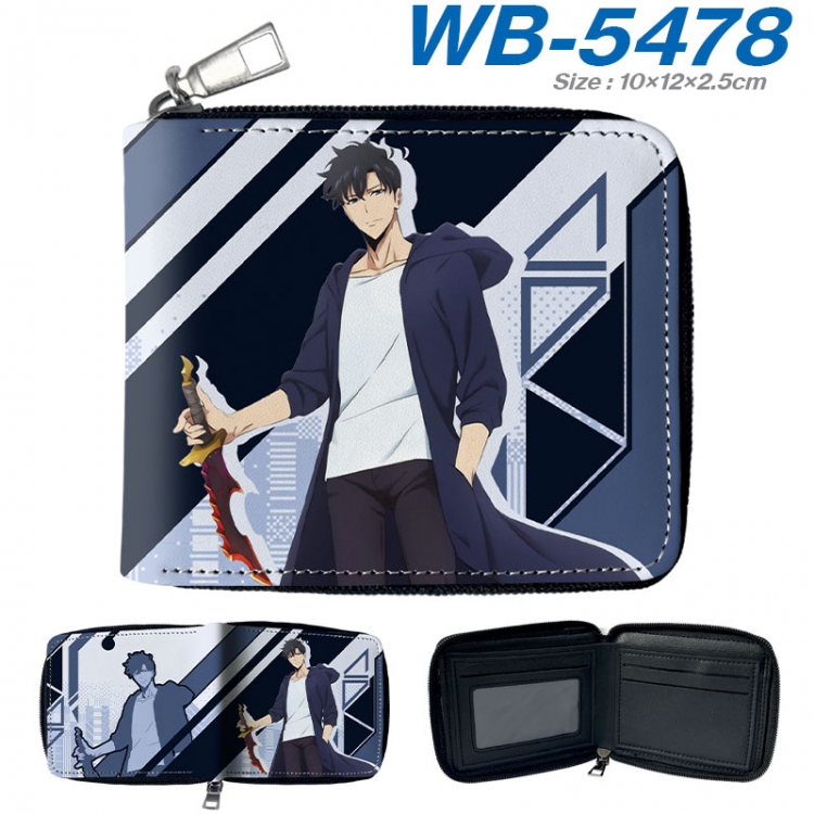 Solo Leveling:Arise  Anime color short full zip folding wallet 10x12x2.5cm wb-5478a