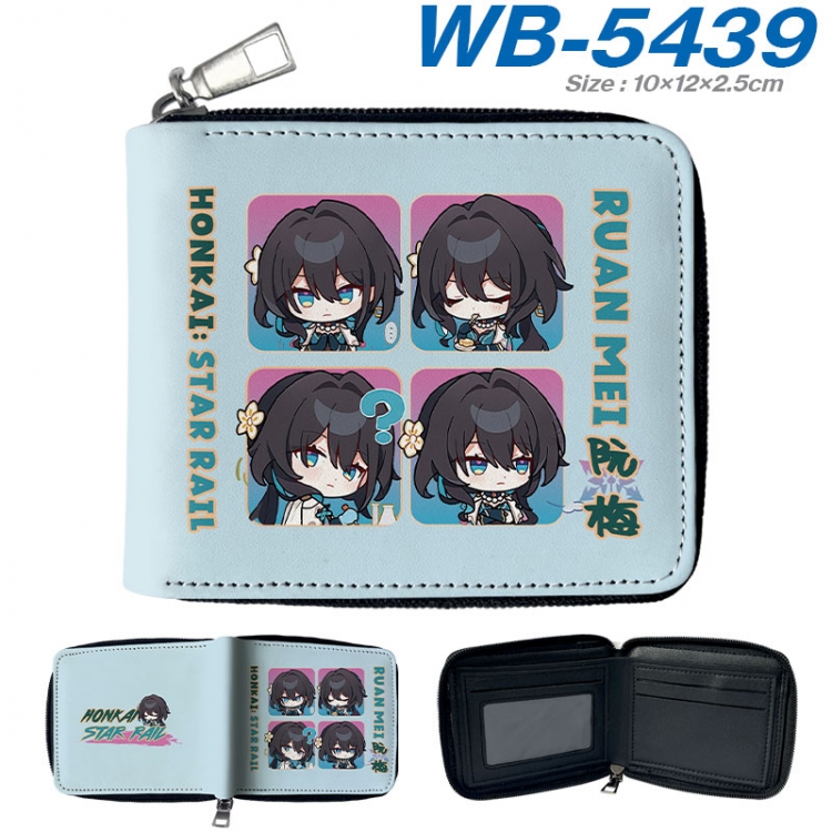 Honkai: Star Rail Anime color short full zip folding wallet 10x12x2.5cm  wb-5439a